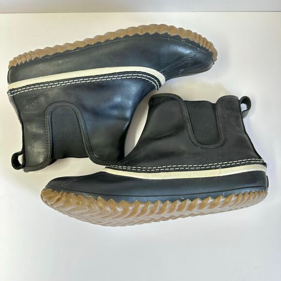 Sorel Out N About black Chelsea rubber rain boots US Size 8.5 Euro 39.5 - Picture 12 of 15